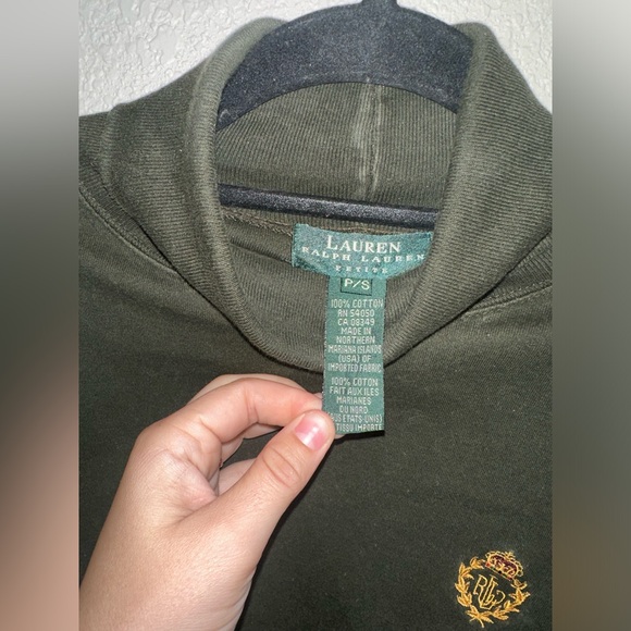 Ralph Lauren Crest Turtle Neck Women’s Green Petite Long Sleeve Size Small - Picture 3 of 9